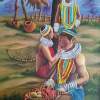 Tribal Women 3D - Mixed Media On Paper Paintings - By Bhavna Bachkaniwala, Tribal Painting Artist