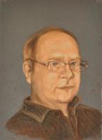 Mark Bayliss - Oil Pastel Drawings - By Michael T, Expressionism Drawing Artist
