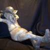 Reclining Cowboy - Plaster Sculptures - By Bruce Blakeley, Hand Sculptured Sculpture Artist