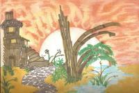 Bamboo Sunshine - Markers Drawings - By Jc Zimmerman, Printmaking Drawing Artist