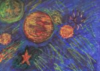 Planetary Overview - Oil Paintswatercolorssoft Past Drawings - By Jc Zimmerman, Zs One And Only Schetchspainti Drawing Artist