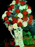 Red Roses - Oil Colour Paintings - By Sonia P, - Painting Artist
