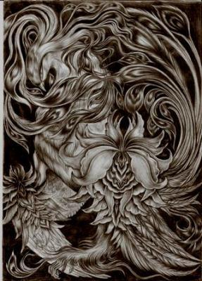 Drawing - Simurgh - -