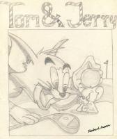 Tom  Jerry - Pencil  Paper Drawings - By Rahul Insan, Black And White Drawing Artist
