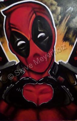 Faces - Deadpool Loves You - Acrylic