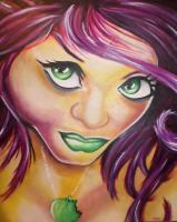 Green Eyes - Acrylic Paintings - By Steve Meyerholz, Pop Art Painting Artist