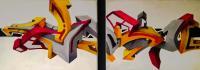 Split 3D Piece - Acrylic Paintings - By Steve Meyerholz, Graffiti Painting Artist