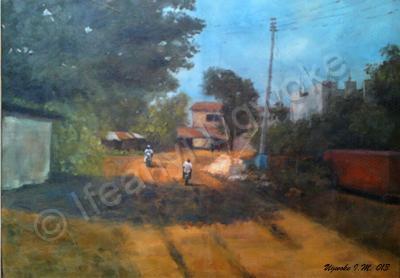 Realism - Nsukka Landscape - Oil On Canvas