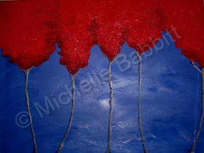 Trees - Red Trees - Acrylic