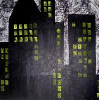 Abstract Land - Dark City - Acrylic