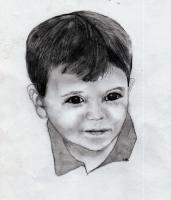 Little Boy In Blue - Pencil Drawings - By Megan Kennedy, Pencil Sketch Drawing Artist