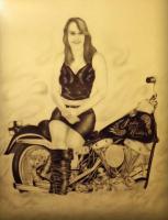 Lady Rider - Ink And Pencil Drawings - By James Shaw, Portrait Drawing Drawing Artist