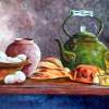 Brood En Eieren - Oil On Canvas Paintings - By Geert Winkel, Realistic Painting Artist