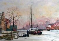 Winter - Aquarel Paintings - By Geert Winkel, Realistic Painting Artist
