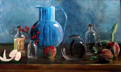 Stillife - Blauwe Kan - Acrylyc