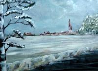 Winter4 - Acrylyc On Canvas Paintings - By Geert Winkel, Realistic Painting Artist