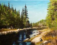 Black Lake - Acrylics Paintings - By Christian Leclair, Landscape Painting Artist
