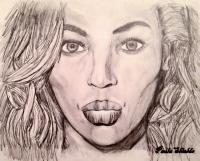 Beyonce - Pencil Drawings - By Paula Shields, Black And White Drawing Artist