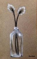 Pencil Drawings - Flowers In Vase - Charcoal