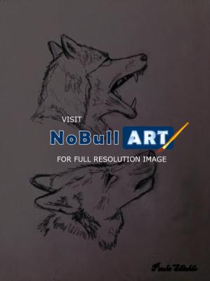 Pencil Drawings - Wolves - Pencil