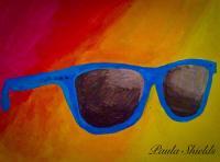 Sunglasses - Acrylic Paint Paintings - By Paula Shields, Abstract Painting Artist