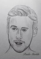 Ryan Gosling - Pencil Drawings - By Paula Shields, Black And White Drawing Artist