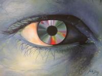 Eye Paste And Future - Oil  On Canvas Mixed Media - By Preston Young, Realistic Mixed Media Artist
