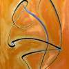 Cellist - Acrylin On Canvas Paintings - By Cano Gali, Quick Line Painting Artist