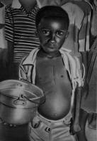 Hunger - Graphite Drawings - By Deepak Vadithala, Realism Drawing Artist