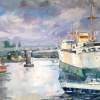 Old Port - 40X60 Paintings - By Luchezar Radov, Postimpressionism Painting Artist