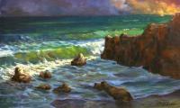 Carrillo Beach - 30X50 Cm Paintings - By Luchezar Radov, Realism Painting Artist