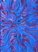 Abstract - Flowing Blue Abstract - Acrylic