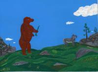 Bear Of Peace - Acrylic Paintings - By Jason C Hansen, Surreal Painting Artist