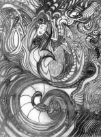Strength For Freedom From Duality 1 - Pencil Drawings - By Jason C Hansen, Surreal Drawing Artist