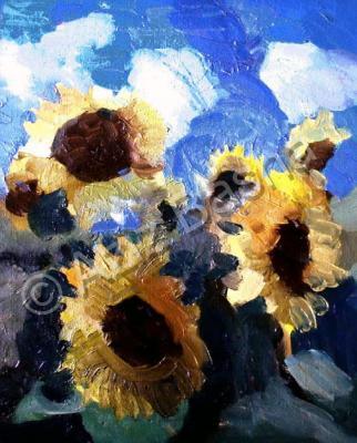 Flowers - Sunflower - Oil On Canvas