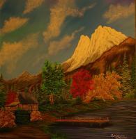 Mountian Retriet - Oil Paintings - By Crystal Nicholson, Realism Painting Artist