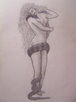 Lillith And Snake - Pencil Drawings - By Paul Sullivan, Traditional Drawing Artist