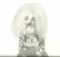 Eris Little Ghost Doll - Pencil Drawings - By Paul Sullivan, Traditional Drawing Artist
