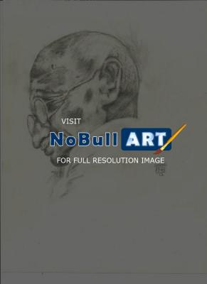 Portraits - Gandhi - Pencil