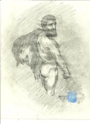 Realism - Hercules And Nemean Lion - Pencil