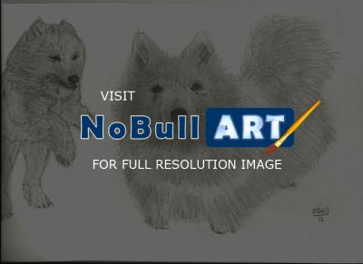 Animals - Puppies Playing - Pencil