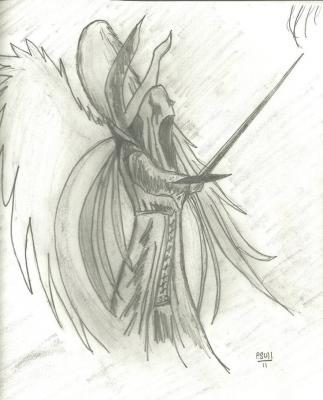 Fantasy - Dark Angel Warrior - Pencil