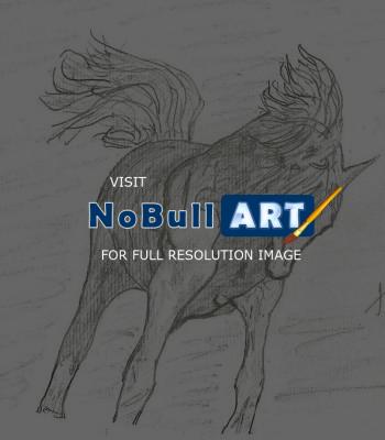 Animals - Running Horse - Pencil