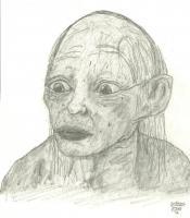 Smeagle Gollum - Pencil Drawings - By Paul Sullivan, Traditional Drawing Artist