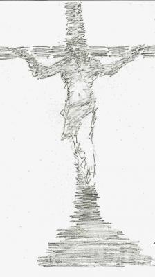 Abstract - Christ On The Cross 3 - Pencil