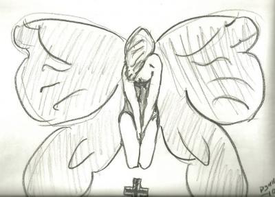 Fantasy - Faery Praying - Pencil