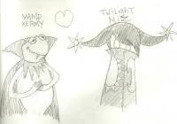 Vamp Kermy Luvs Twilight Miz - Pencil Drawings - By Paul Sullivan, Traditional Drawing Artist