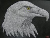 Eagle Head - Cement  Aluminum Mixed Media - By William Ross, Realistic Mixed Media Artist