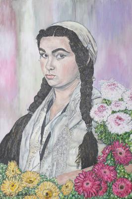 Petculescu Gallery - The Flower Girl - Oil On Canvas