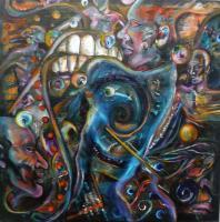All Realms Of Where And When Beyond - Oil On Canvas Paintings - By Bethany Eisenman, Chaotic Painting Artist
